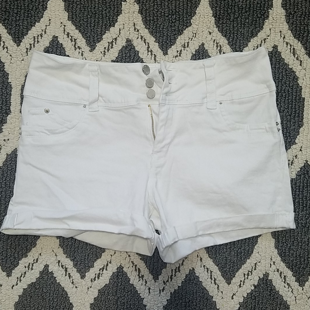 White denim shorts